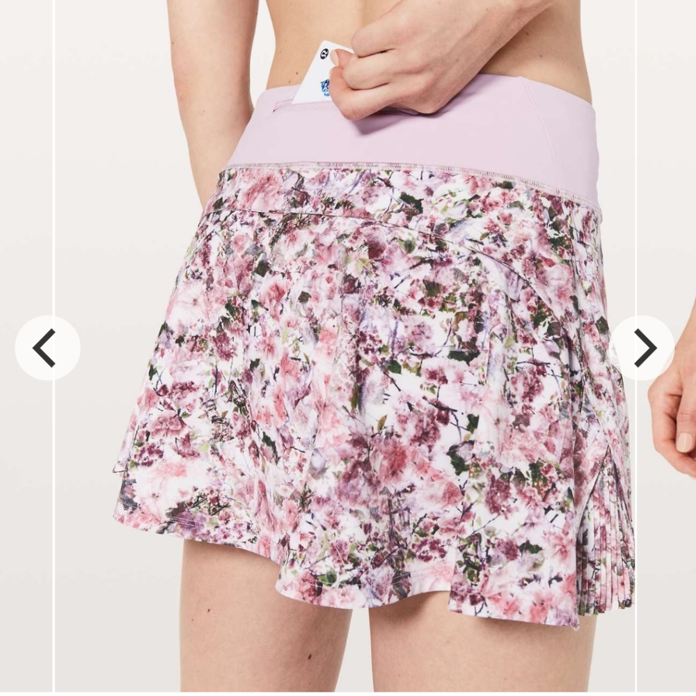 LULULEMON Play Off The Pleats Skirt Mauve Floral 4
